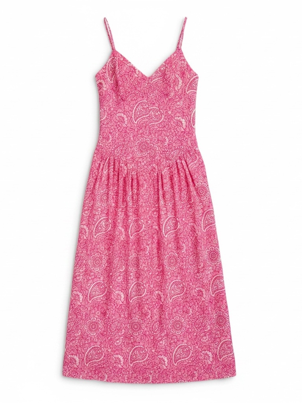 Target x Roller Rabbit Pink Paisley Floral Drop Waist Midi A-Line Dress XS NWT